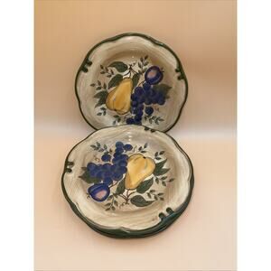 Home Trends ~ Granada ~ 8.5" Salad Plate ~ Vintage ~ Fruit ~ Set Of 4